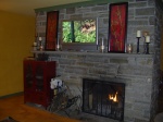 Family Room Stone Fireplace